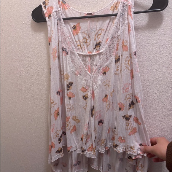 Free People Floral Tank Top - White and Orange - Picture 16 of 16